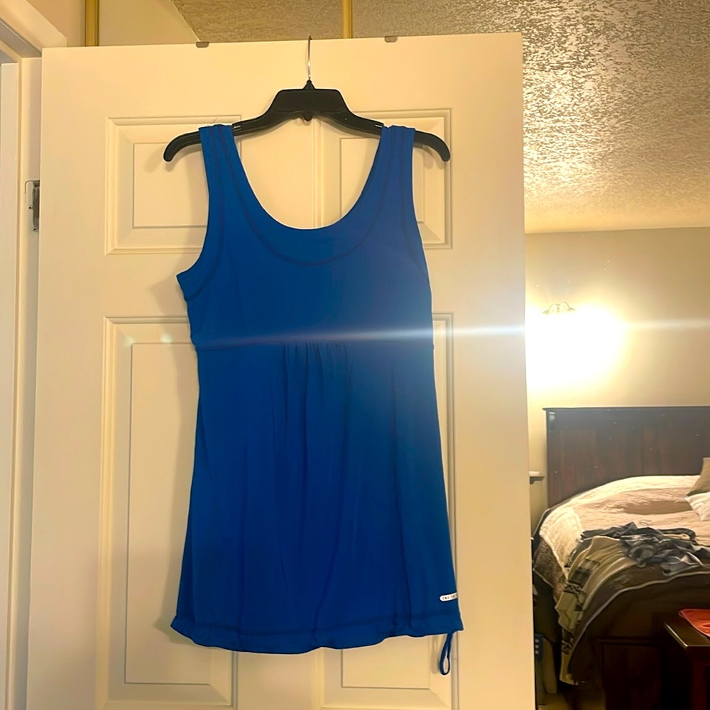 Tank Top Blue XLG Stretchy 92%Nylon 8%Spandex Womens